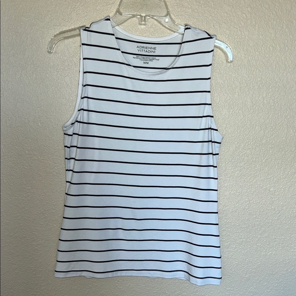 Women’s black and white striped tank top